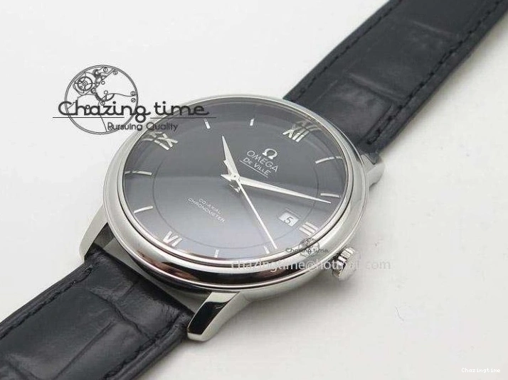 0113 De Ville MK 1:1 Best Edition SS Black Dial On Black Leather Strap A HighQuality 8261